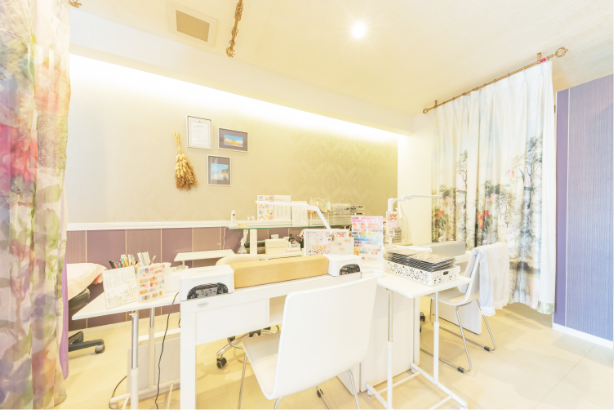 ハンドネイルの施術スペース